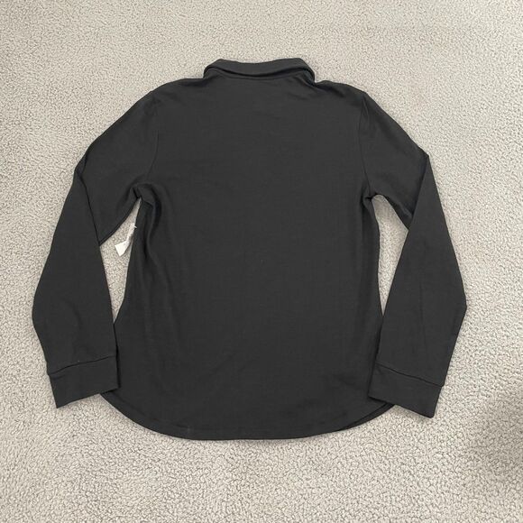 NWT Gap Knit Shirt Women M Black Preppy Button Up Long Sleeve - Picture 6 of 10